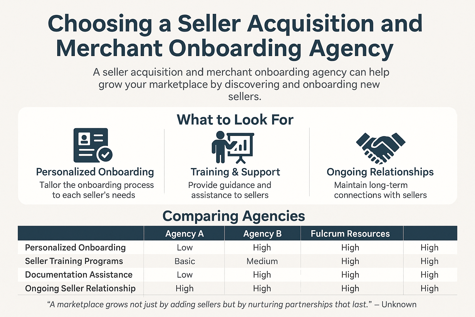 Seller acquisition And Merchant Onboarding Agency