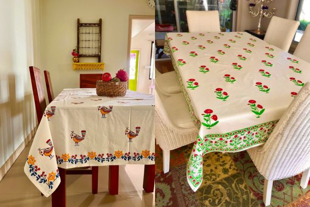 block printed tablecloth